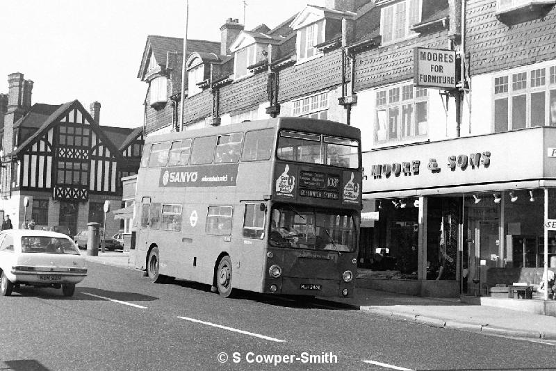 BW27,24,DMS1340,108B,GREENWICH CHURCH,CATFORD BRIDGE,Feb-78.JPG