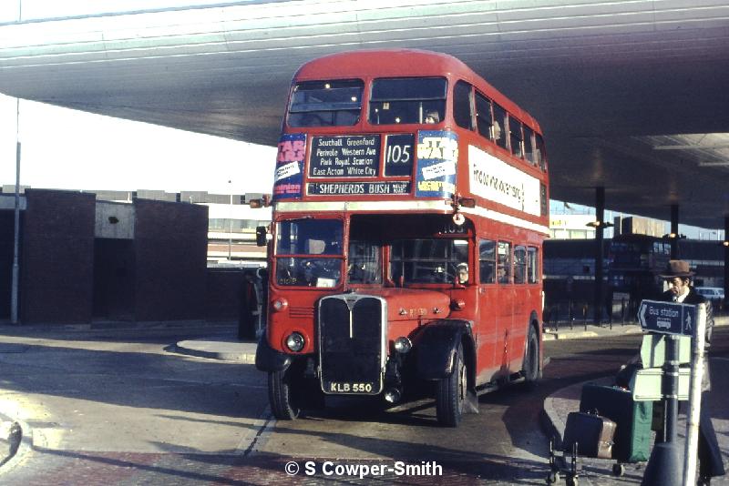 S25,34 RT1301 105 Shepherds Bush Wells Road Heathrow Bus Stn 101977.JPG